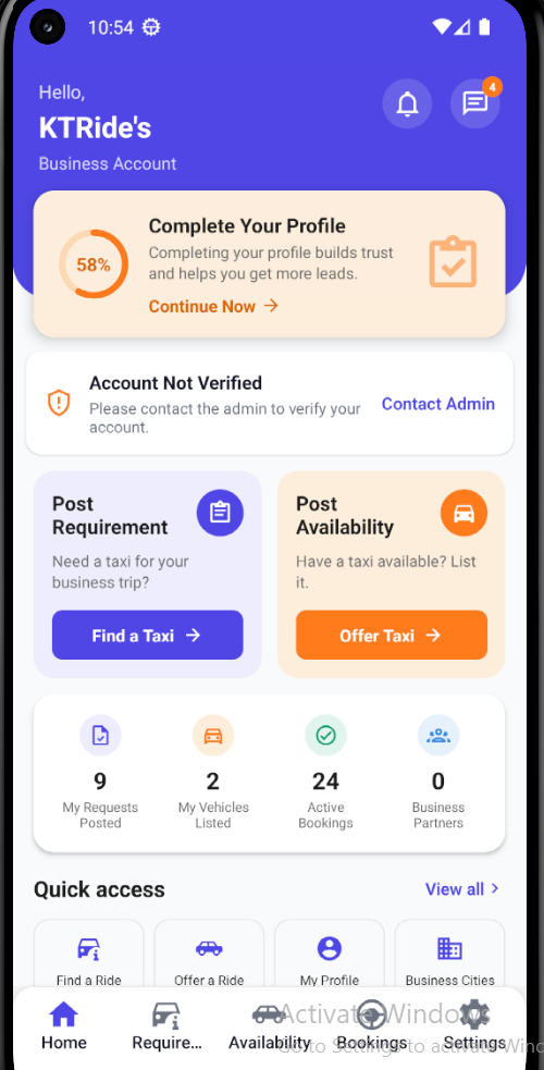 KTRides dashboard